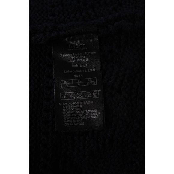 Ba&Sh Women's Cotton Long Sleeve Crewneck Pullover Sweater Navy Size 6 - Picture 4 of 6